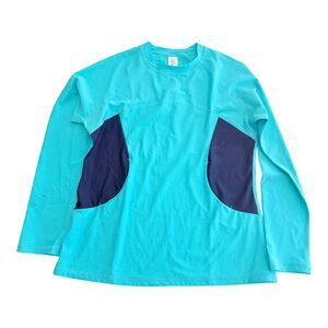 Halcurt Womens Long Sleeve Rash Guard Swim Top, Built in Bra UPF Swim Shirt, M